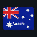 australische Flagge Magnet<br><div class="desc">Dieses Design zeichnet sich durch eine australische Flagge in hellblauen Farben aus. Aussie Aussie Aussie! Vergessen Sie nicht, auf der rechten Seite der Produktseite auf die blaue Schaltfläche Anpassen zu klicken. Fügen Sie etwas Text hinzu; spielen Sie mit den Farbfiltern herum. Wie Formen und Symbole? Du kannst sie auch hinzufügen!...</div>
