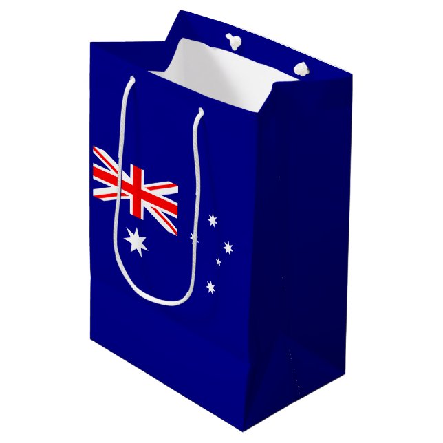 australische Flagge Mittlere Geschenktüte (Vorderseite Schrägansicht)