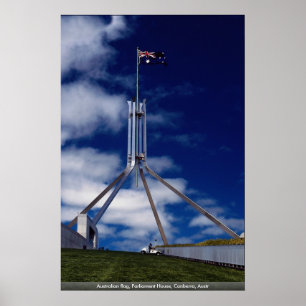 Australische Flagge, Parlament, Canberra, Austr. Poster