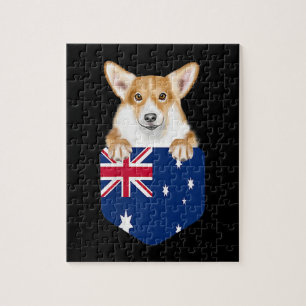 Australische Flagge Pembrach walisischer Corgi Hun