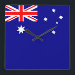 australische Flagge Quadratische Wanduhr<br><div class="desc">Flagge Australiens. Großartige australische Flaggengeschenke.</div>