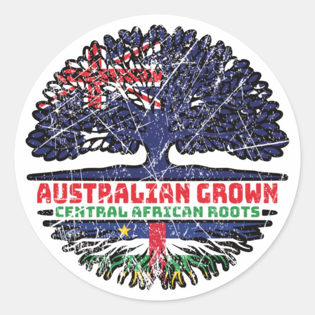 Australische Flagge - Roots Runder Aufkleber (Vorderseite)