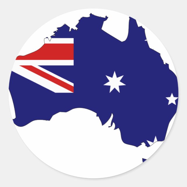 Australische Flagge Runder Aufkleber (Vorderseite)