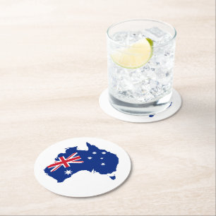 Australische Flagge Runder Pappuntersetzer