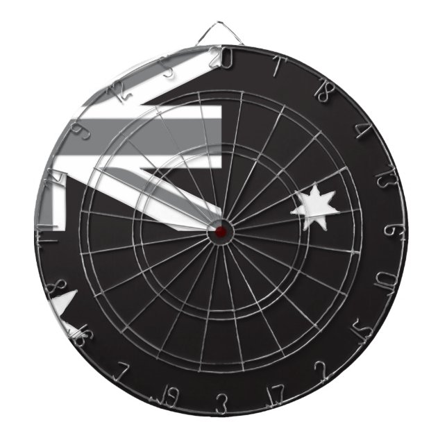 Australische Flagge Schwarzweiss Dartscheibe (vorne)