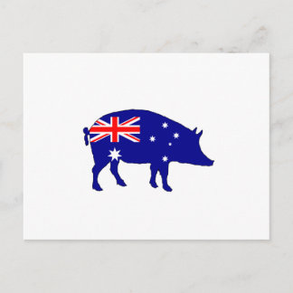 Australische Flagge - Schwein Postkarte