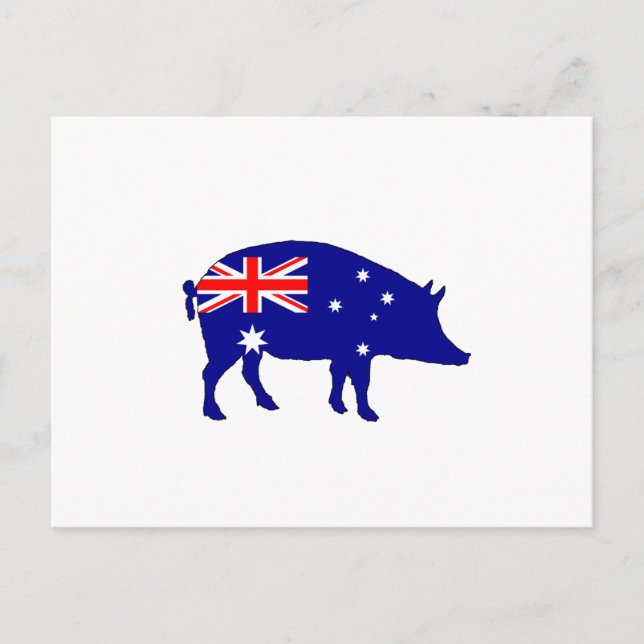 Australische Flagge - Schwein Postkarte (Vorderseite)