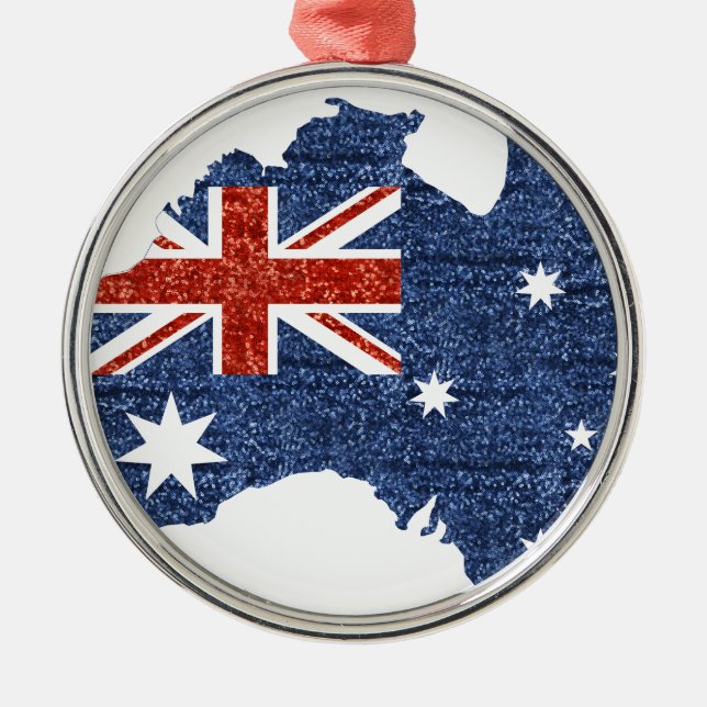 australische Flagge Silbernes Ornament (Vorne)