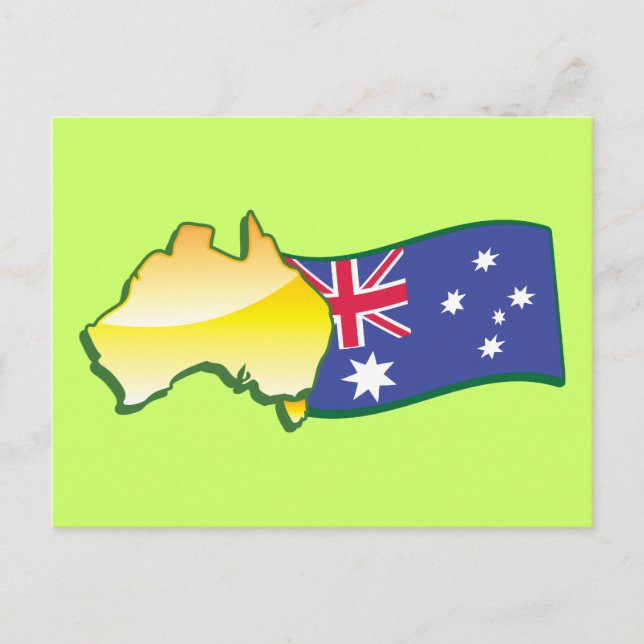 australische Flagge und Karte aussie (Vorderseite)
