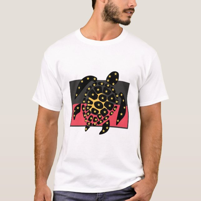 Australische Flagge und Meeresschildkröte T-Shirt (Vorderseite)