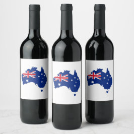 Australische Flagge Weinetikett
