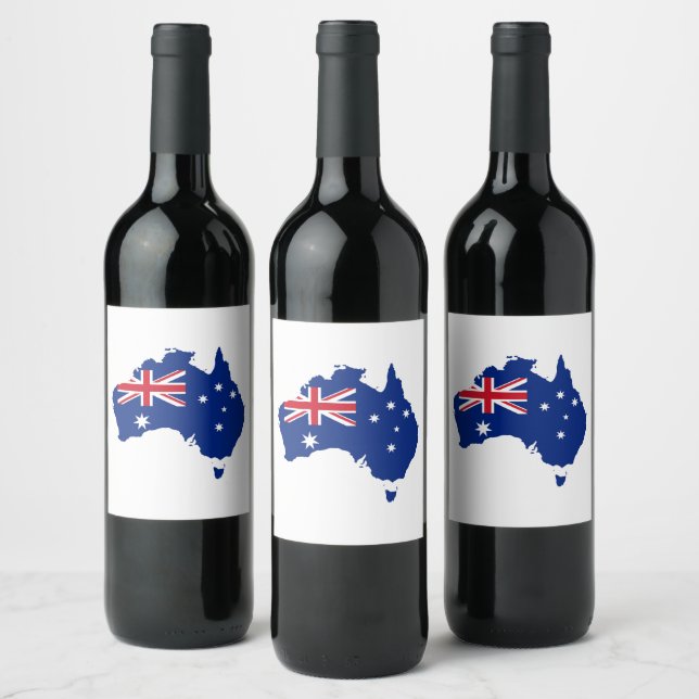 Australische Flagge Weinetikett (Flaschen)