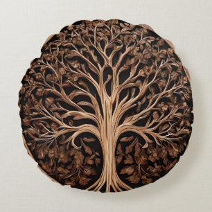 Australische Freuden: Waratah Tree Wood Print, Rundes Kissen