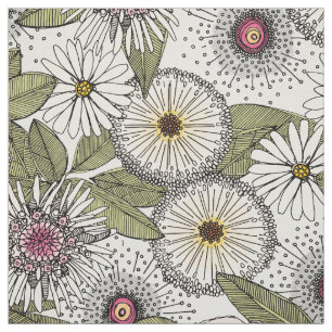 Australische Gartenkreide-Blumen Stoff