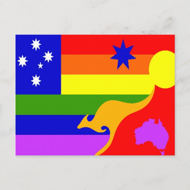 australische Gay Pride-Flagge Postkarte (Vorderseite)