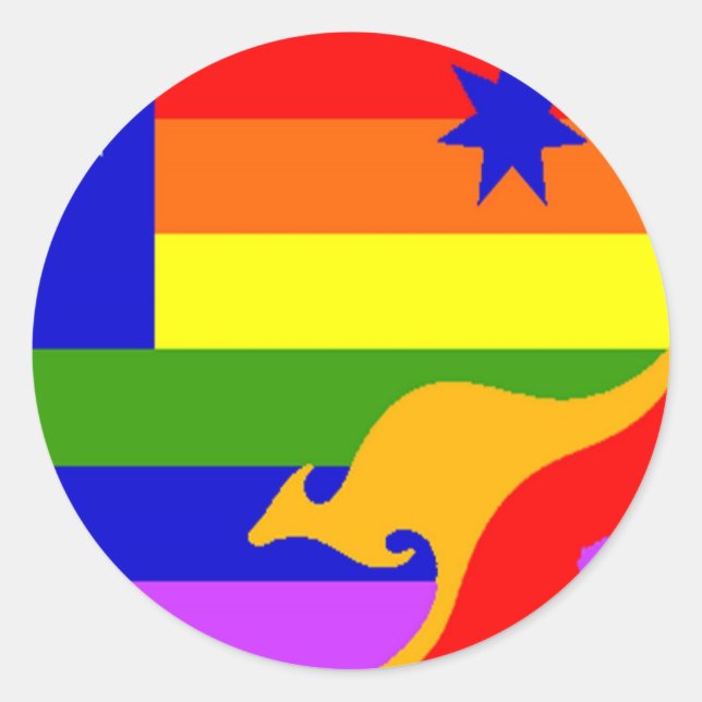 australische Gay Pride-Flagge Runder Aufkleber (Vorderseite)