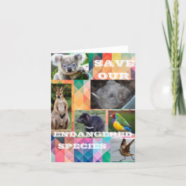 Australische gefährdete Arten Dankeskarte