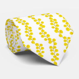 Australische Gelbe Wattle Blume Streifenmuster Krawatte