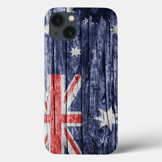 Australische Holzflagge Case-Mate iPhone Hülle (Rückseite)