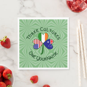 Australische Irische USA-Flaggen Shamrock-Geburtst Serviette