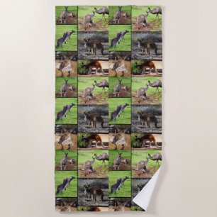 Australische Kangaroo Foto Collage, Strandtuch