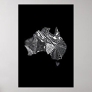 Australische Karte Aussie Aussie Oi Oi Oi Oi Poster