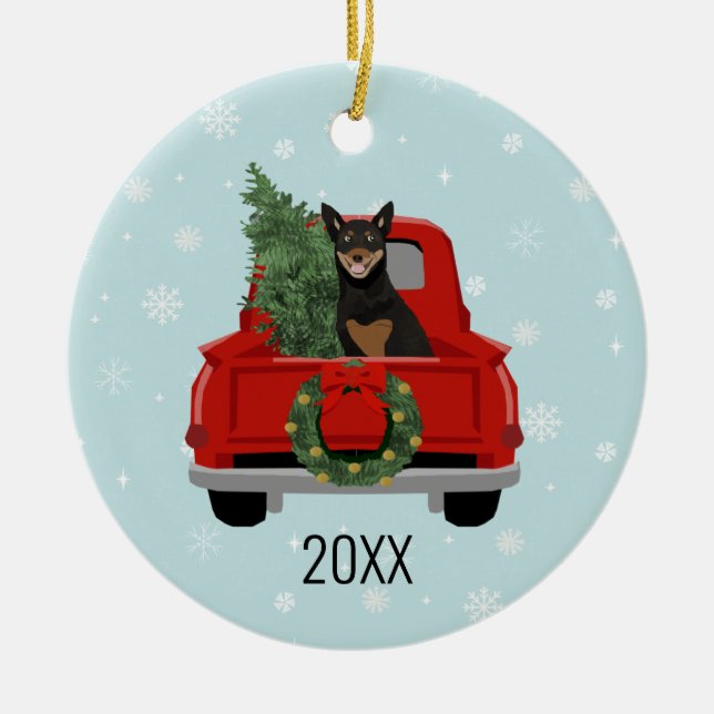 Australische Kelpie-Hunde - Weihnachten Keramik Ornament (Vorne)