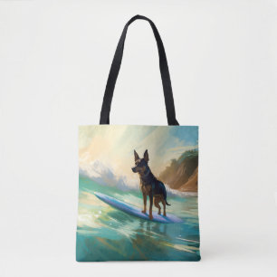 Australische Kelpie-Strand-Surfing-Malerei Tasche