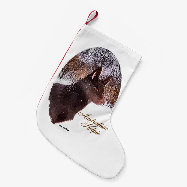 Australische Kelpie Weihnachten Kleiner Weihnachtsstrumpf (Vorderansicht (hängend))