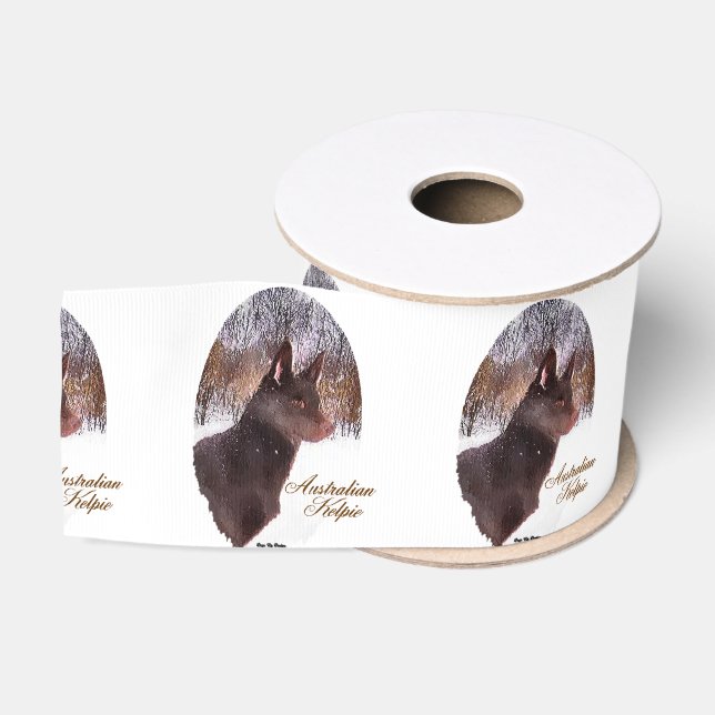 Australische Kelpie Weihnachten Ripsband (Spule)