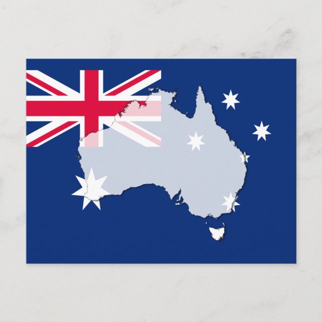 Australische Kontur-Karte Postkarte (Vorderseite)