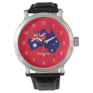 Australische Kontur und Flagge Armbanduhr