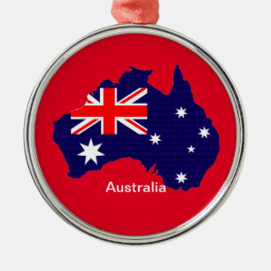 Australische Kontur und Flagge Ornament Aus Metall
