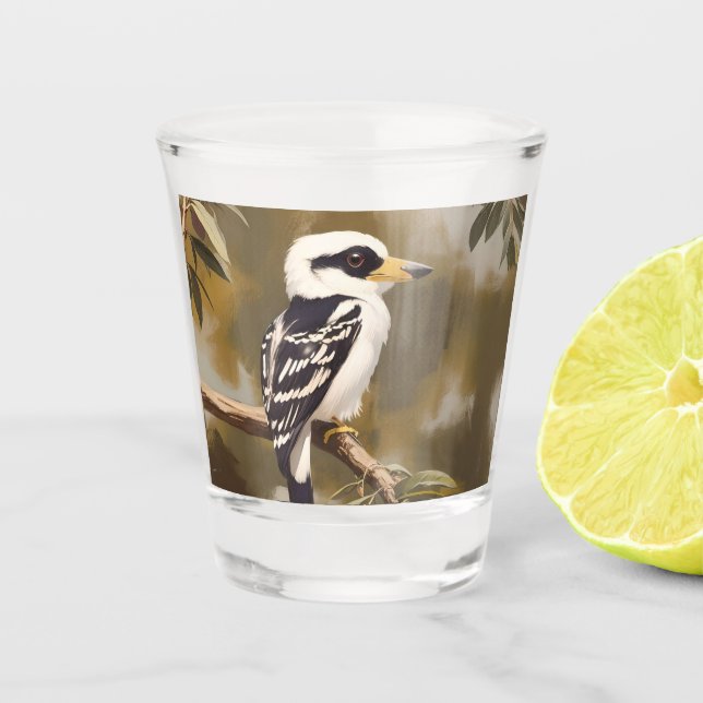 australische Kookaburramalerei, Schnapsglas (Vorderseite)
