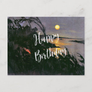 Australische Landschaft mit Vollmond - Herzlichen Postkarte