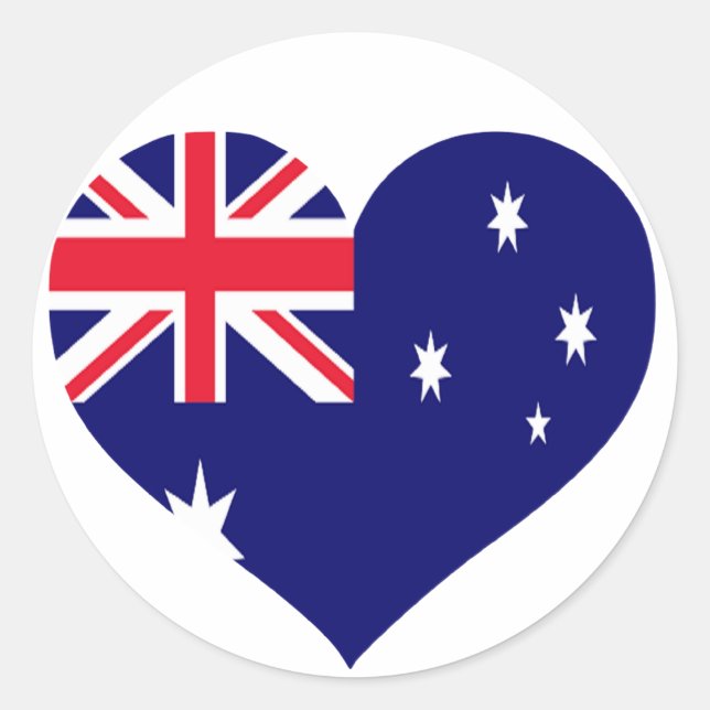 Australische Liebe Runder Aufkleber (Vorderseite)