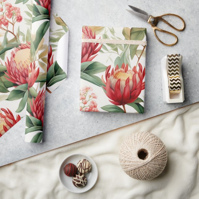 Australische Native Protea Blume II Geschenkpapier (Kunsthandwerk)