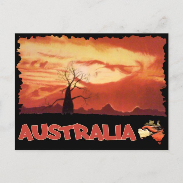 Australische Orange Sunset Postcard Postkarte (Vorderseite)