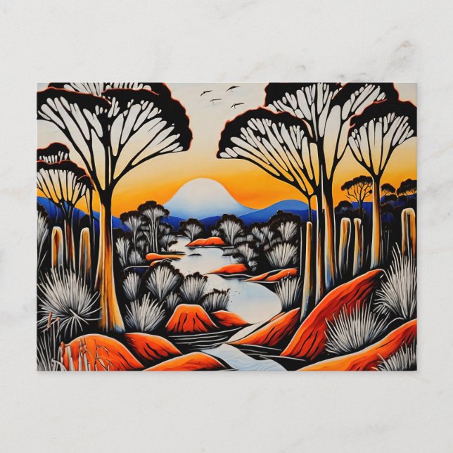 Australische Outback Art Postkarte (Vorderseite)