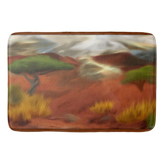 Australische Outback Dawn Abstrakt Art Badematte (Vorderseite)