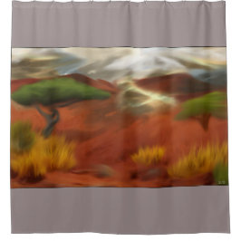 Australische Outback Dawn Abstrakt Art Duschvorhang