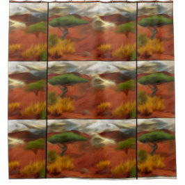 Australische Outback Dawn Abstrakt Art Duschvorhang