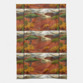 Australische Outback Dawn Abstrakt Art Geschirrtuch