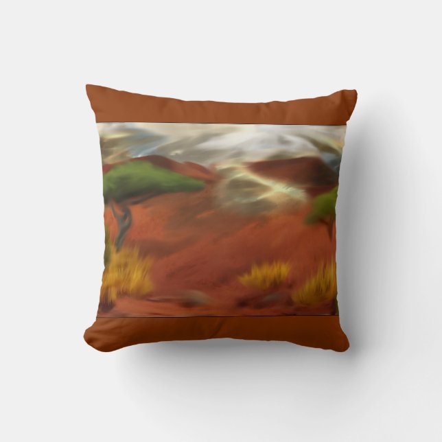 Australische Outback Dawn Abstrakt Art Kissen (Vorderseite)
