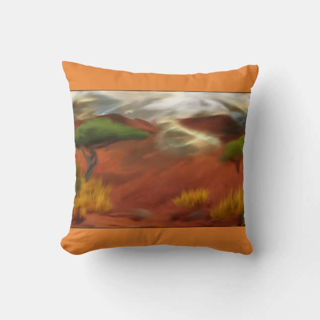 Australische Outback Dawn Abstrakt Art Kissen (Vorderseite)