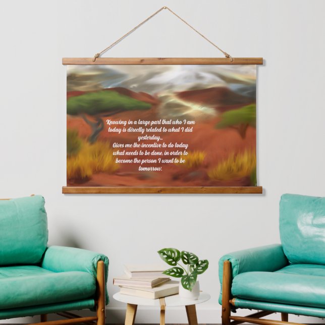 Australische Outback Dawn Abstrakt Art Wandteppich Mit Holzrahmen (Wohnzimmer)