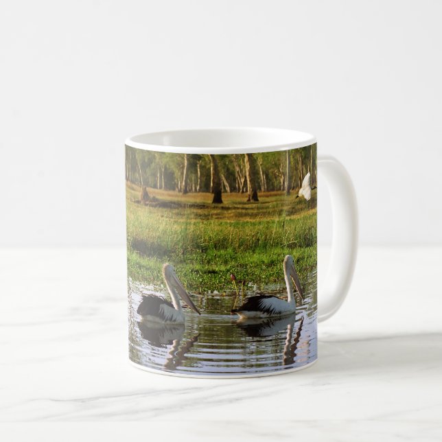 Australische Pelikane, Kakadu Nationalpark, NT Kaffeetasse (VorderseiteRechts)