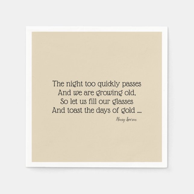Australische Poetry Paper GRILLEN Napkins Serviette (Vorderseite)