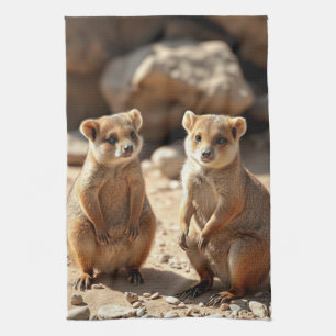 Australische Quokka Twins, Geschirrtuch