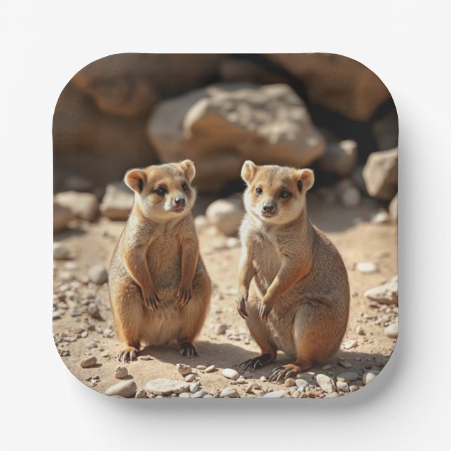 Australische Quokka Twins, Pappteller (Vorderseite)
